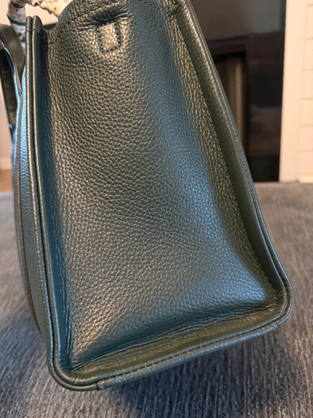 Marc Jacobs Dark Green Pebbled Leather The ToteBag with Scarf Accent - Picture 17 of 17
